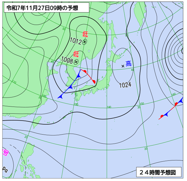 24時間天気予想図