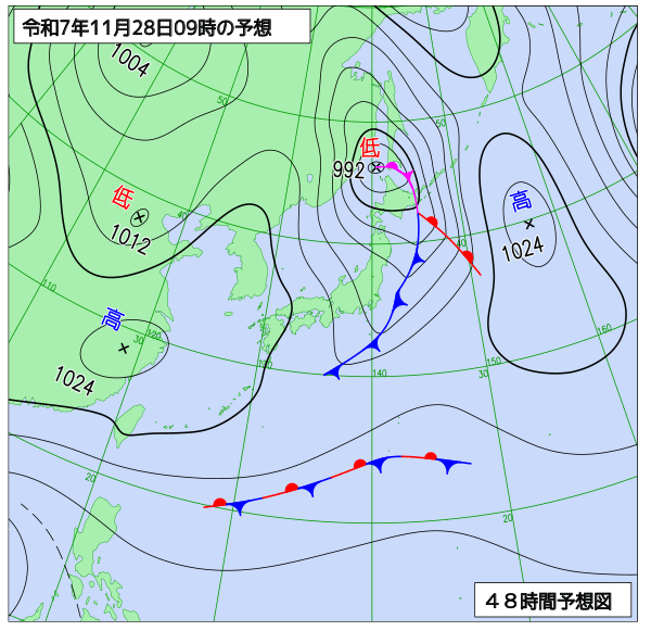 48時間天気予想図