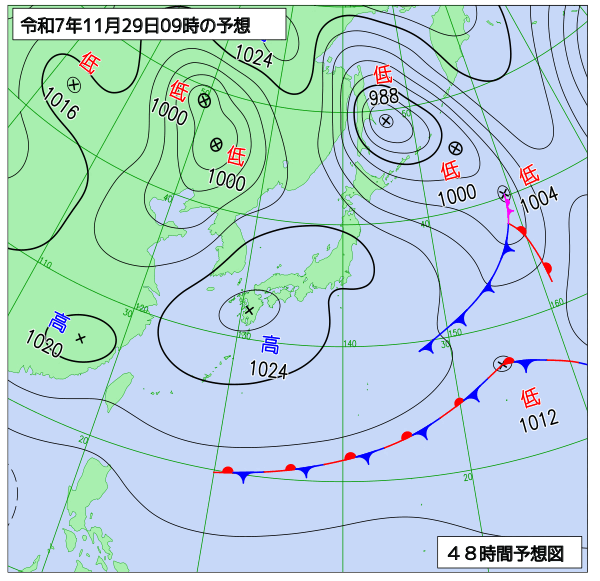 48時間天気予想図