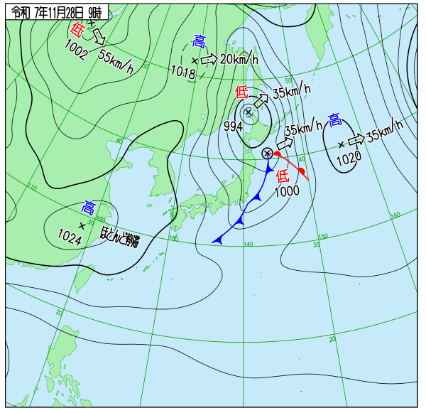 今日の天気予想図
