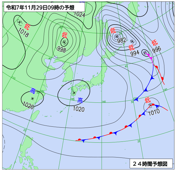 24時間天気予想図