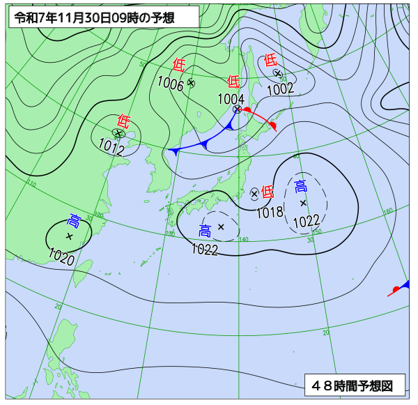 48時間天気予想図