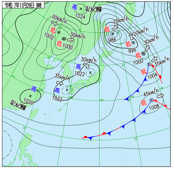 今日の天気予想図