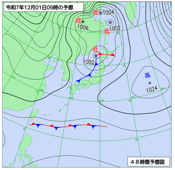48時間天気予想図
