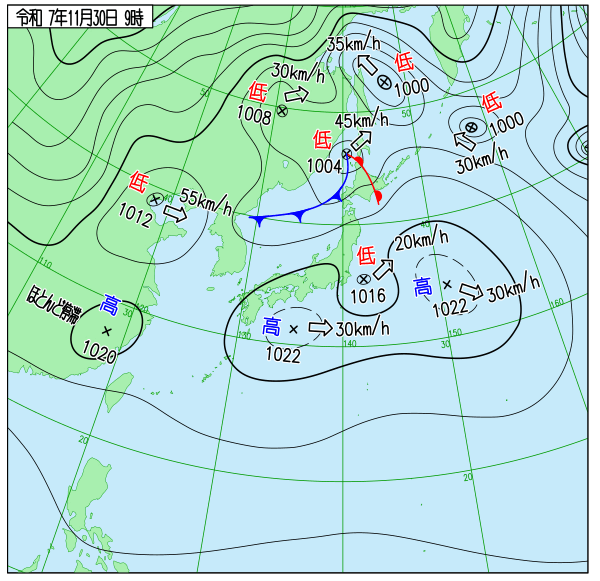 今日の天気予想図