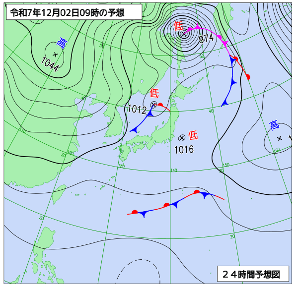 24時間天気予想図