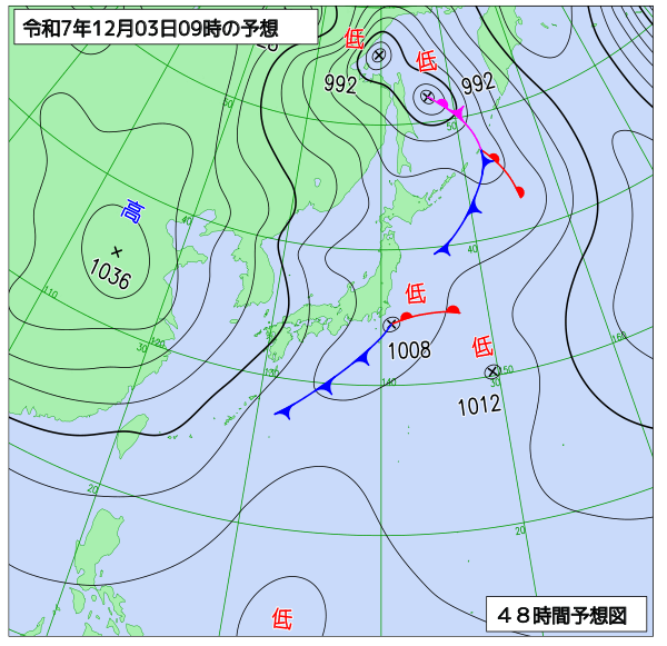 48時間天気予想図
