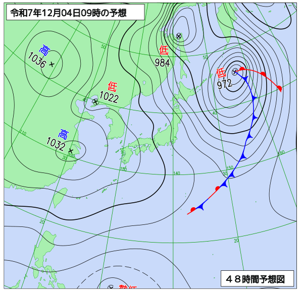 48時間天気予想図