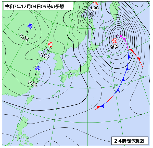 24時間天気予想図