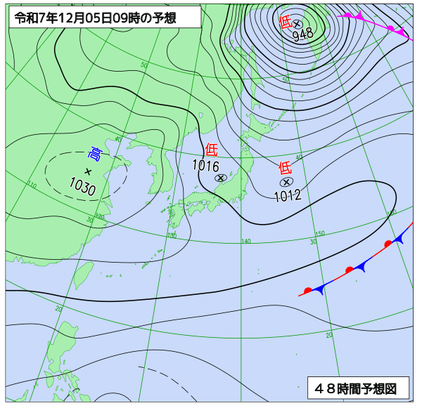 48時間天気予想図