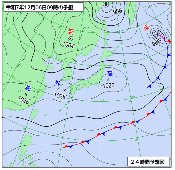 24時間天気予想図