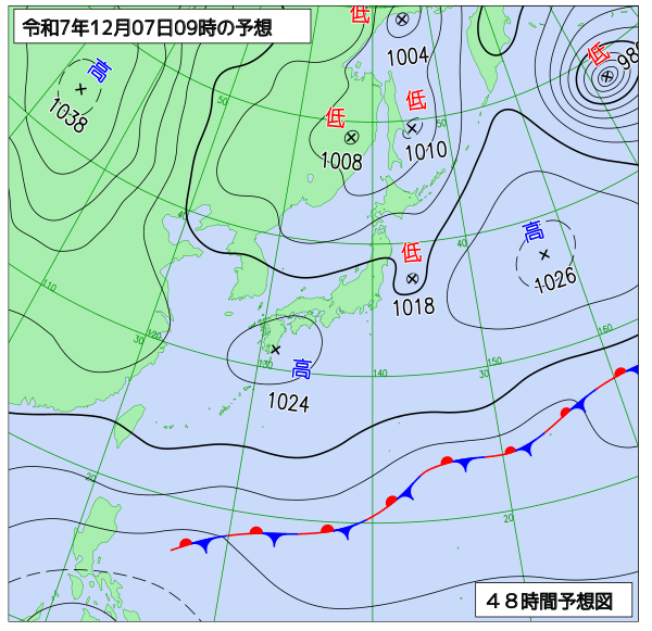 48時間天気予想図