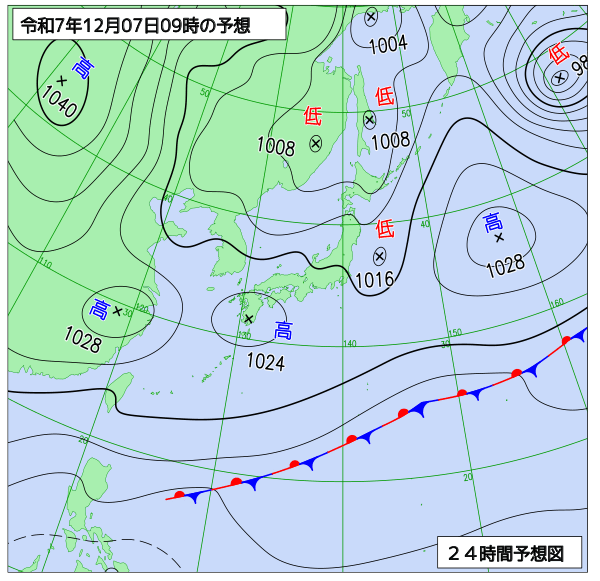 24時間天気予想図