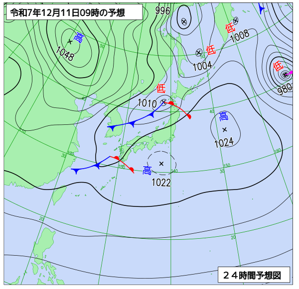 24時間天気予想図