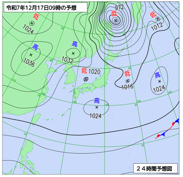 24時間天気予想図