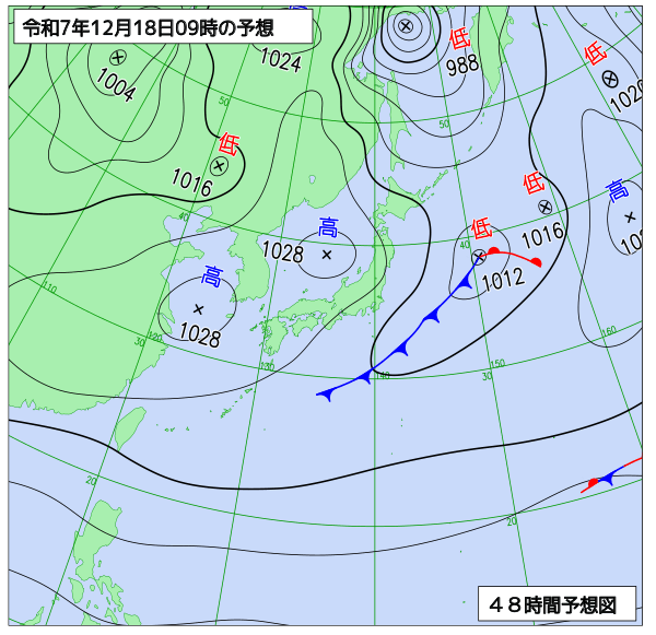 48時間天気予想図