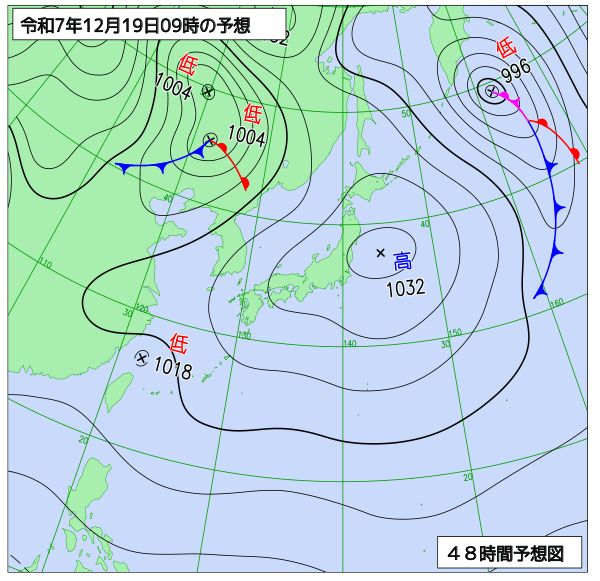48時間天気予想図