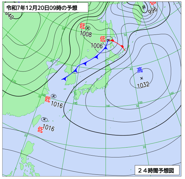 24時間天気予想図