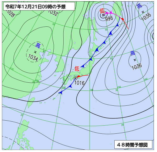 48時間天気予想図