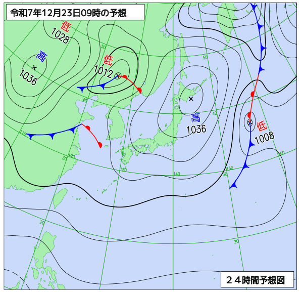 24時間天気予想図