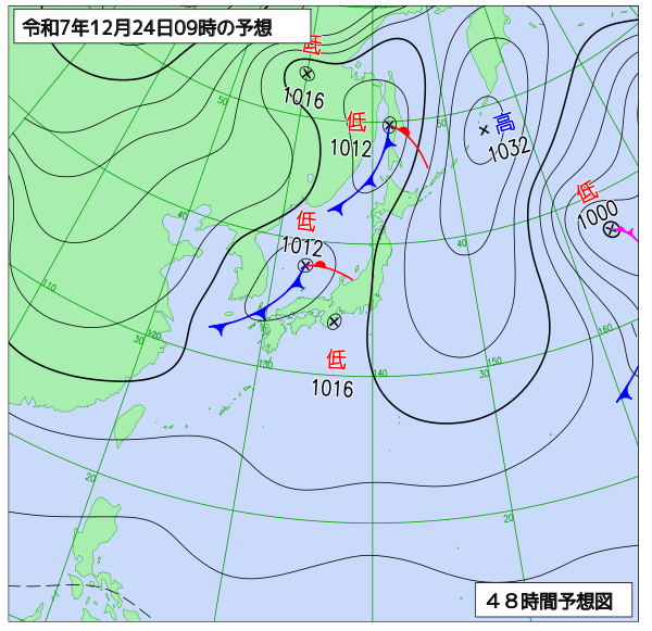 48時間天気予想図