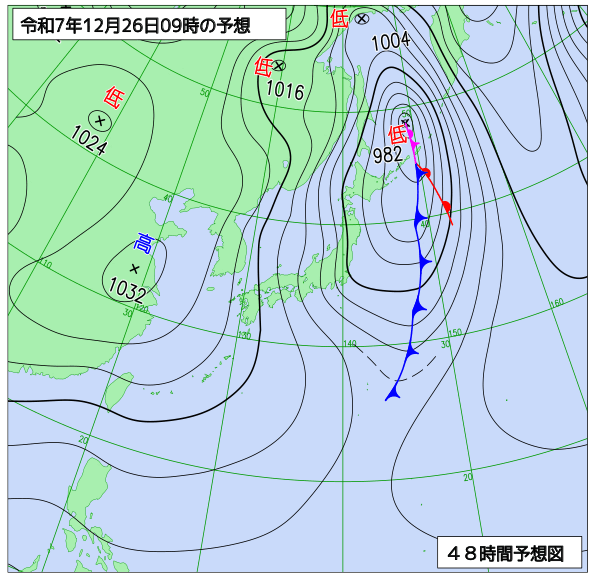 48時間天気予想図
