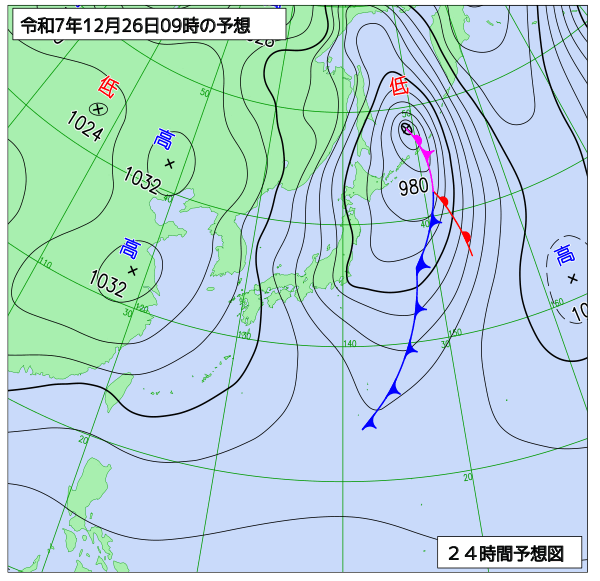 24時間天気予想図