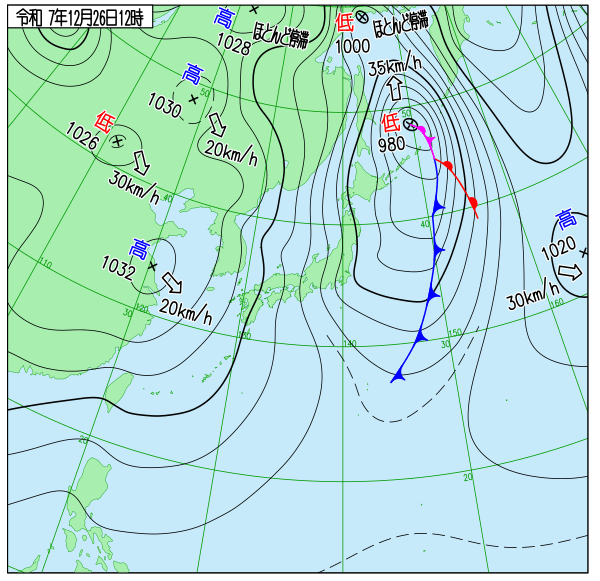 今日の天気予想図