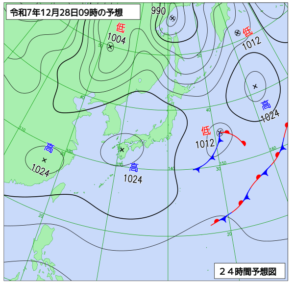 24時間天気予想図
