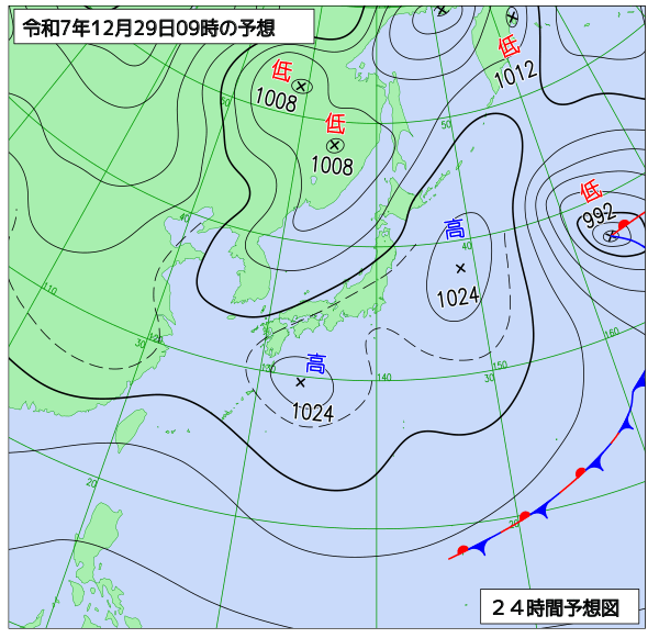 24時間天気予想図