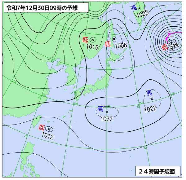 24時間天気予想図