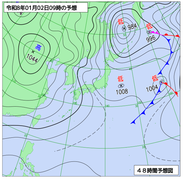 48時間天気予想図