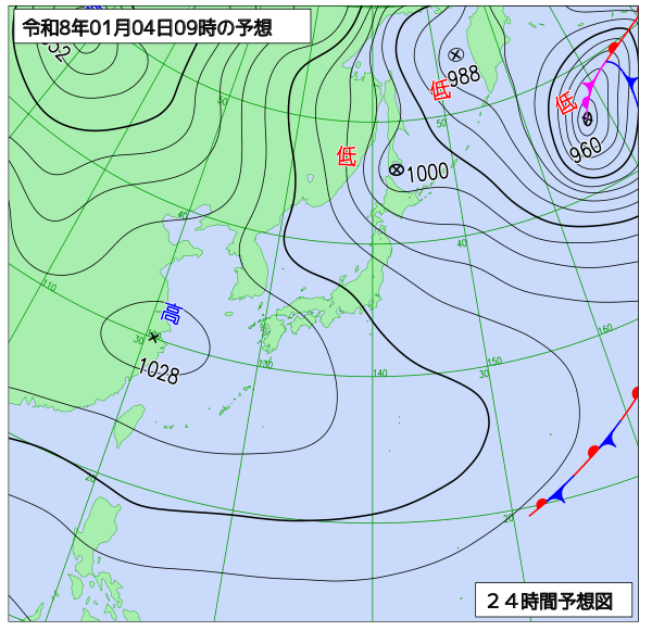 24時間天気予想図
