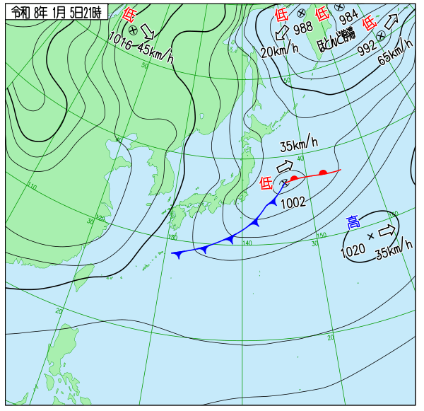 今日の天気予想図