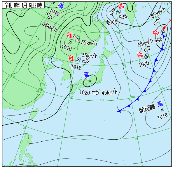 今日の天気予想図