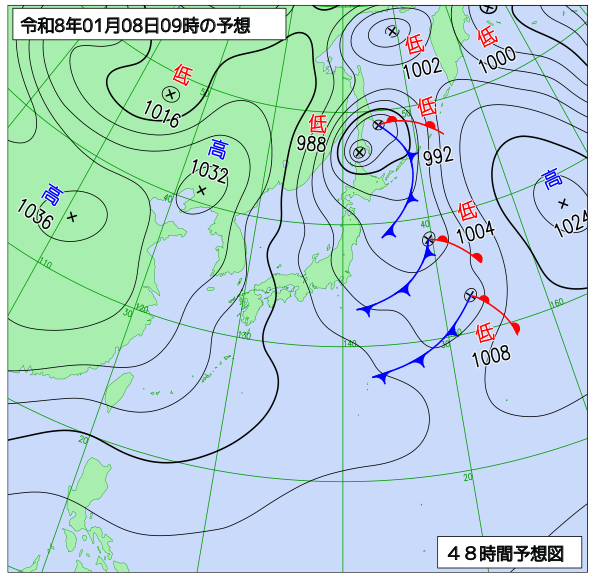 48時間天気予想図