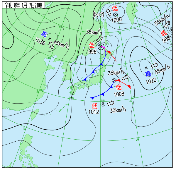 今日の天気予想図
