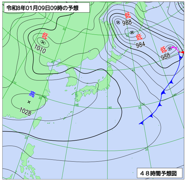48時間天気予想図