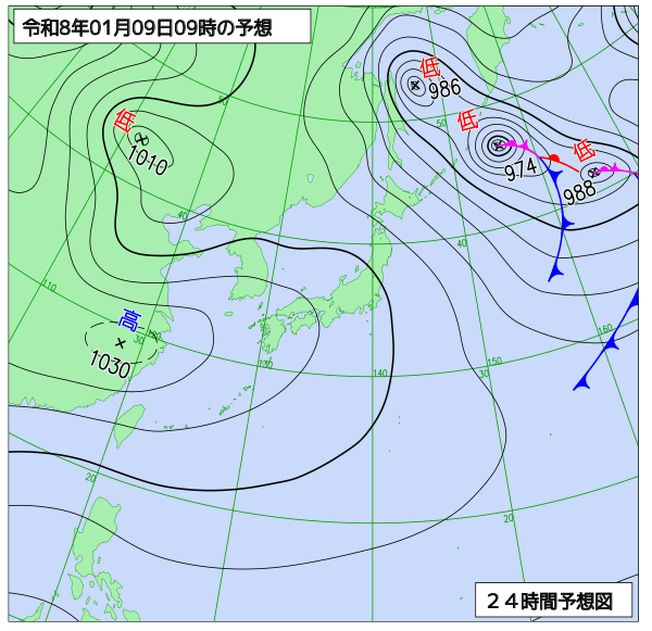24時間天気予想図