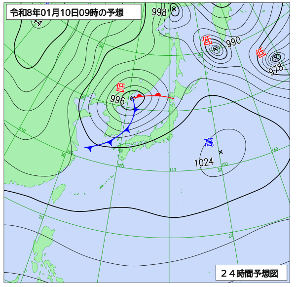 24時間天気予想図