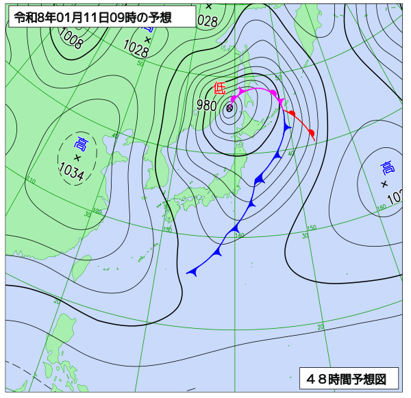 48時間天気予想図