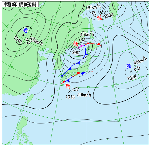 今日の天気予想図