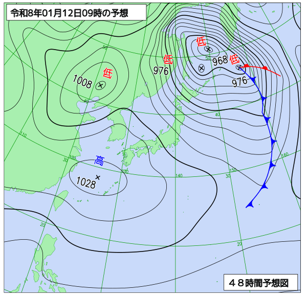 48時間天気予想図