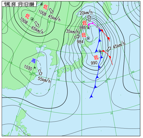 今日の天気予想図