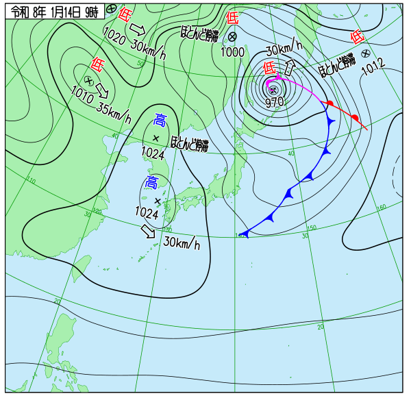 今日の天気予想図