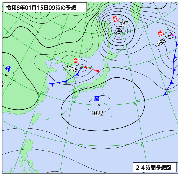 24時間天気予想図