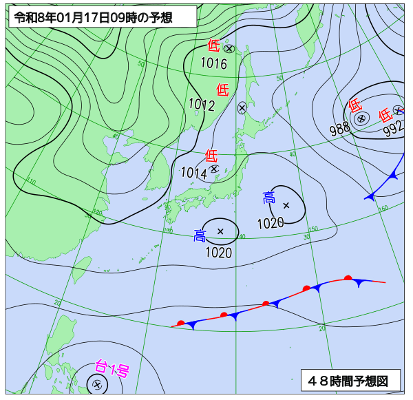 48時間天気予想図