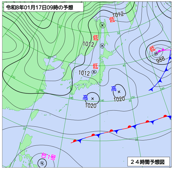 24時間天気予想図