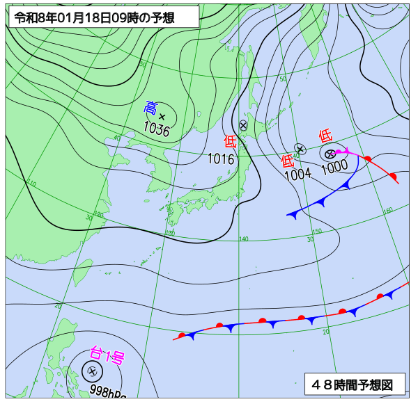 48時間天気予想図