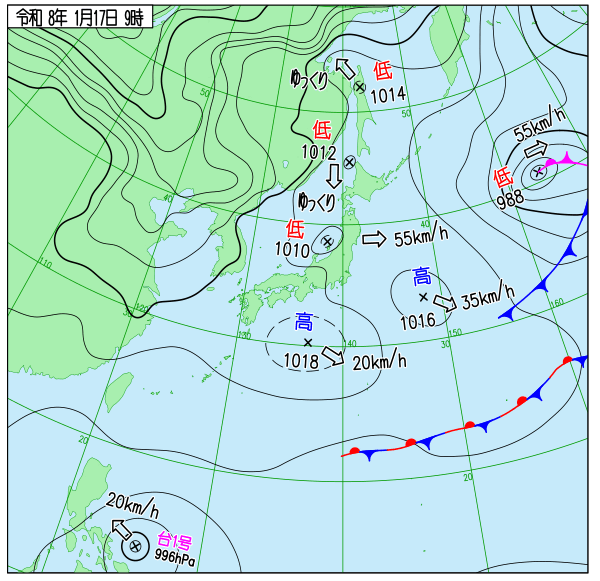 今日の天気予想図